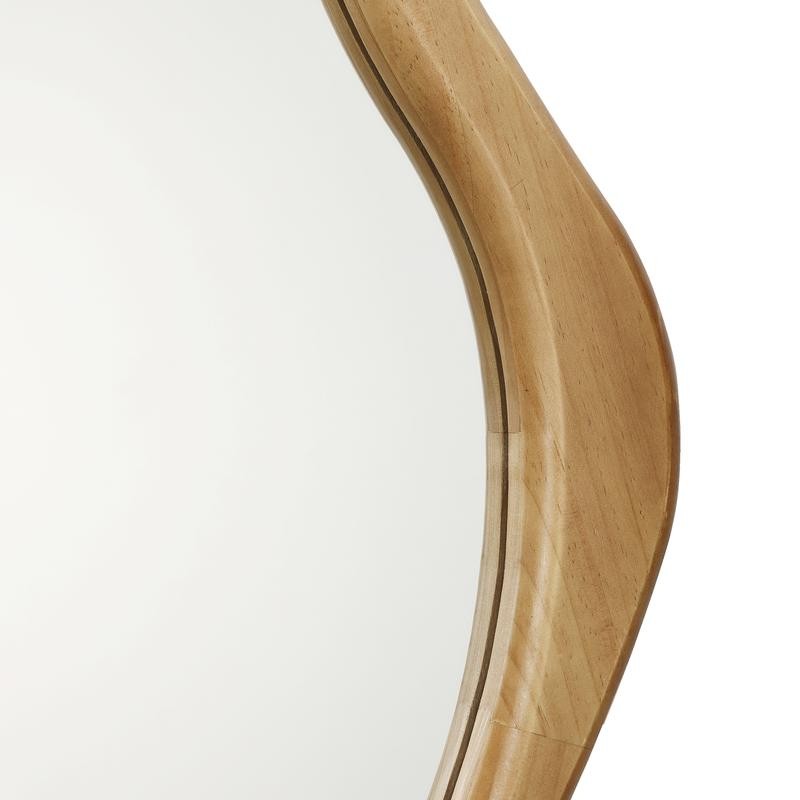 LuxenHome Flow Wood Frame Oval Wall Mirror