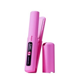 Cordless Hair Straightener and Curler 2 in 1 Mini Lightweight and Small USB Rechargeable with 4500mAh Battery 10s Fast Heating Portable Ceramic Flat Iron for Travel(Peach Pink)