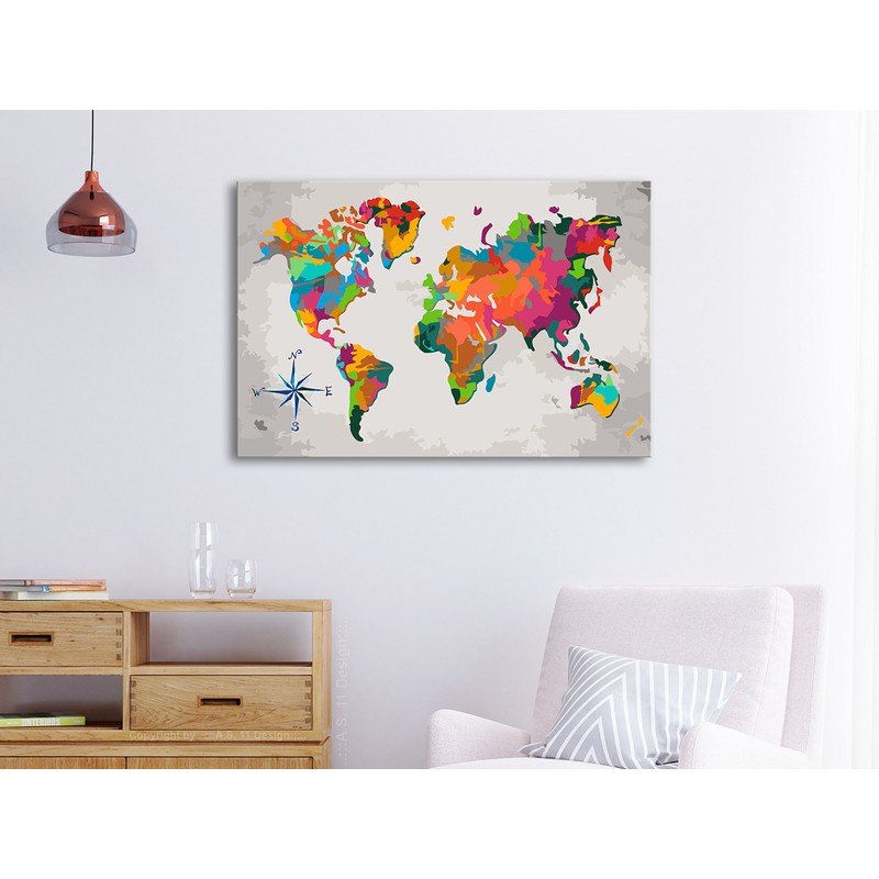 murando n-A-0231-d-a Painting by Numbers World Map 60 x 40