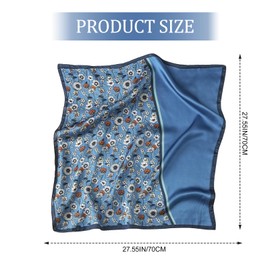 AOOTUERL Damen Halstuch aus Kunstseide, Schal aus imitierter Seide, Kopftuch für Frauen, Satin Seidenschal, Impressionismus-Muster Vintage-Schal, für Haar Wrapping/Schlafen in der Nacht/Büroarbeit