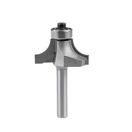 sourcing map Router Bit 1/4 Inch Shank 3/4 Inch Cutting Dia Round Over Corner 2 Flutes Tungsten Steel for Woodworking Milling Cutter Tool