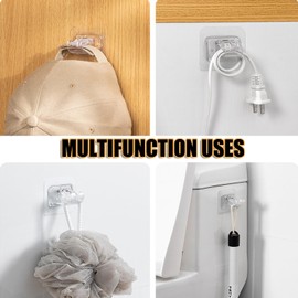 LeLehome 8PCS No Drill Curtain Rod Holders Universal Plastic Nail Free Adjustable Self Adhesive Rod Brackets Hooks for Bathroom, Bedroom, Livingroom and Kitchen