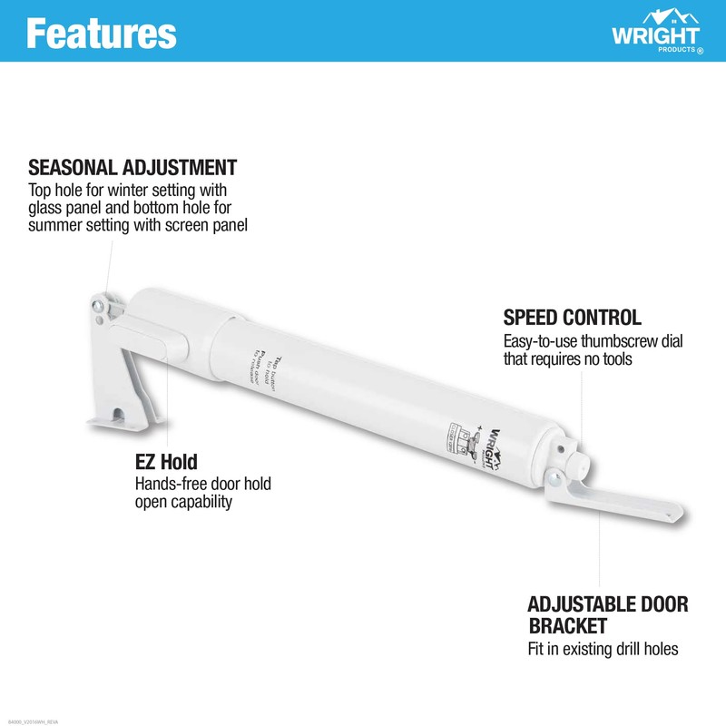Wright Products Heavy Duty Pneumatic Screen & Storm Door Closer