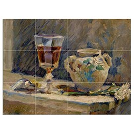 Tile Mural Wine Glass Sugar Bowl by Edouard Vuillard Kitchen Bathroom Shower Wall Backsplash Splashback 4x3 4.25" Ceramic, Glossy