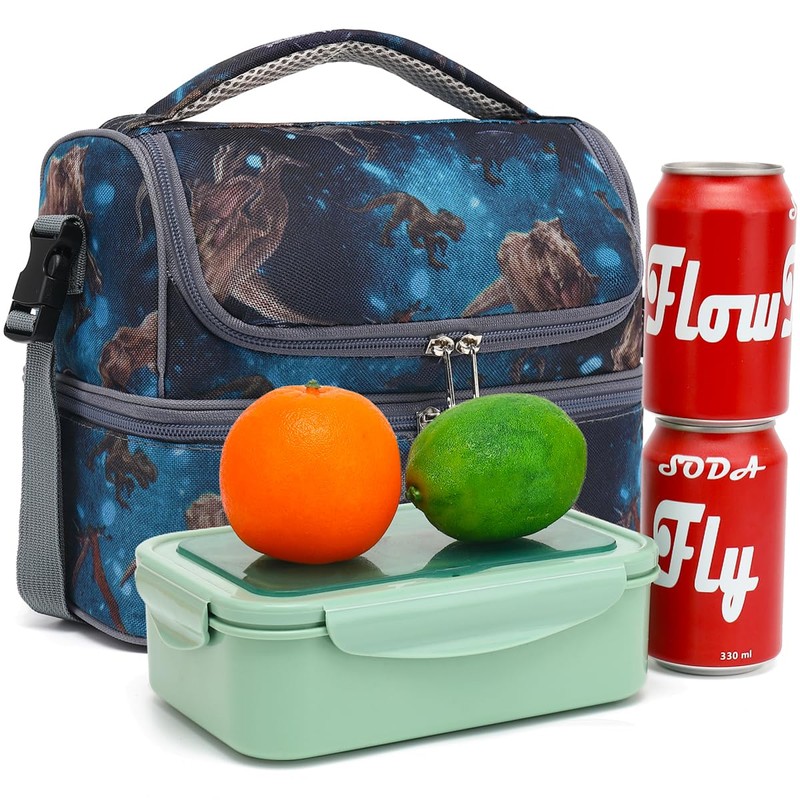 FlowFly Double Decker Cooler Insulated Lunch Bag Large Tote for