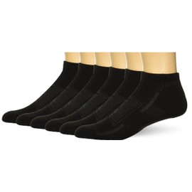 PGA TOUR Men's Low Cut Arch Support Golf Socks, 6-Pack, Black, One Size