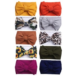 KIDOCHEESE Oversized Nylon Baby Head Wraps - Large Bows Hair Accessories for Newborn, Infant, and Toddler Girls