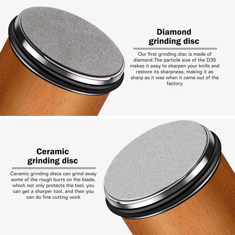 Professional Knife Sharpener Set with Diamond & Ceramic Grinding Discs,