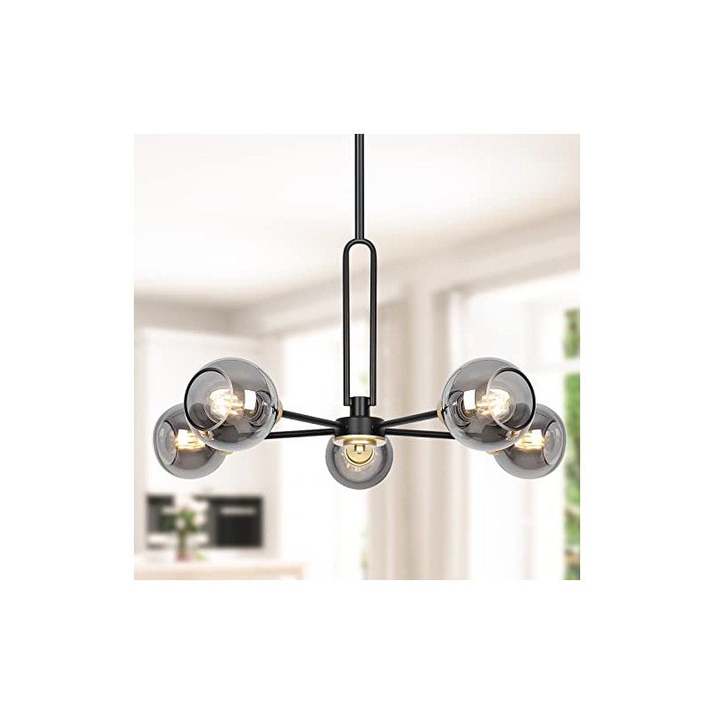 Yolsunes Lighting Fixture Replacement Globes Top Opening Smokey Black Glass