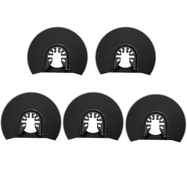 5 Pack High Carbon Steel Semicircular Saw Blades, 3.46 inch Universal Quick Release Oscillating Multi Tools Blade Kit for Cutting Wood Plastic Glass (Black)