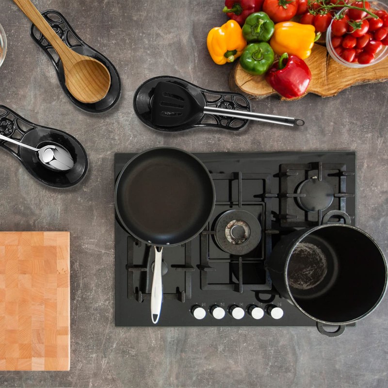 Cooking Spoon Rest for Stove Top, Cast Iron Spoon Holder