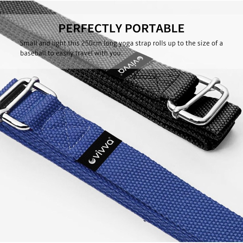 Vivva Yoga Strap for Stretching Non-Elastic Yoga Belt Durable and