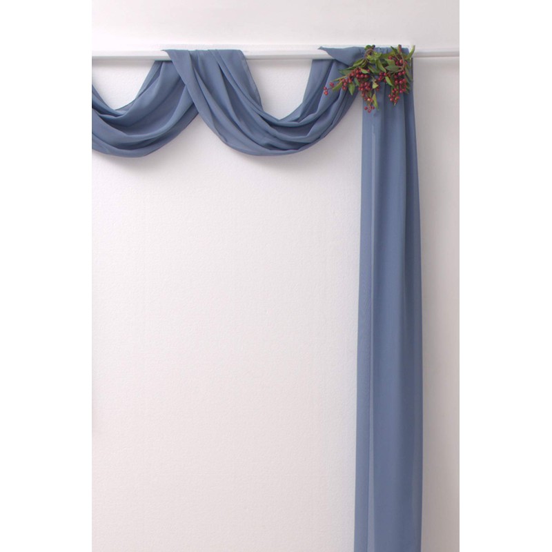 Socomi 3 Panels Dusty Blue Chiffon Wedding Arch Drapes 6
