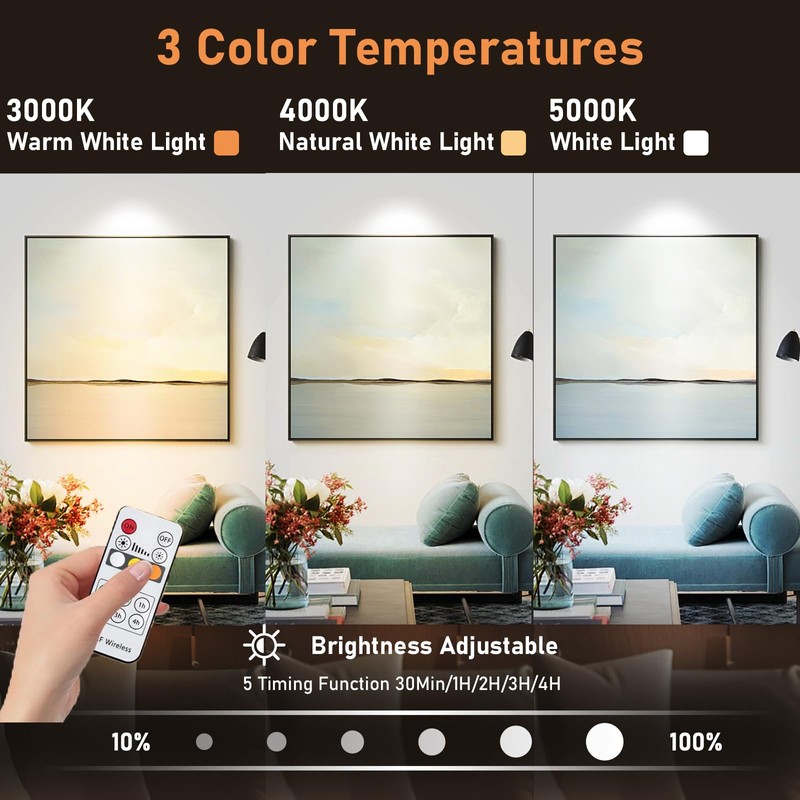 VIGMOJ Wireless LED Spotlight, Rechargeable Floor Uplighting Indoor, Battery Operated