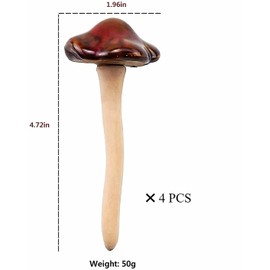 Fairy Garden Mini Accents for Indoor and Outdoor Planters, On-of-a-Kind Gift, Securely Packed for Safe Shipping, Hand-Painted Ceramic Mushroom Decor Set, 4-Piece, 4.72"