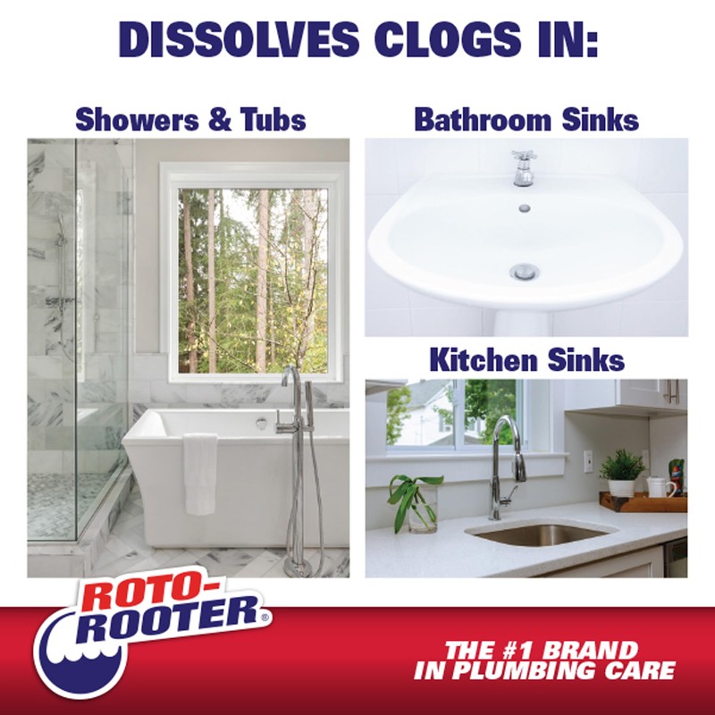 Roto-Rooter 351408 Gel Clog Remover Drain Cleaner, 80 oz