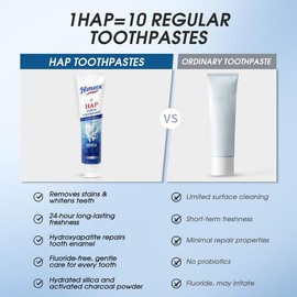 Hotluck HAP Toothpaste | Fluoride-Free Hydroxyapatite Formula for Enamel Repair & Whole Family Oral Care | Fresh Mint | 4.0oz:_1 pc (Trial Packing)