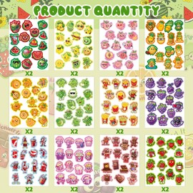 Kalysky Scratch and Sniff Stickers, 360 PCS Reusable Scented Stickers for Kids, 12 Different Fruit Food Scents, Non-Toxic Waterproof Smelly Sticker for Student Classroom Chart School Supplies