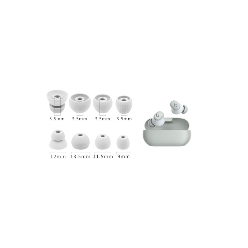 Zotech Replacement Earbud Tips for Beats Solo Buds, 12 Pairs