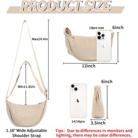 Crossbody Bag Hobo Sling Crescent Bag Trendy Small Shoulder Bag Purse for Women Men Dumpling Bag Casual Handbag