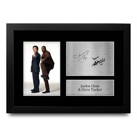 HWC Trading FR A4 Jackie Chan Chris Tucker Rush Hour Gifts Printed Signed Autograph Picture for Movie Memorabilia Fans - A4 Framed