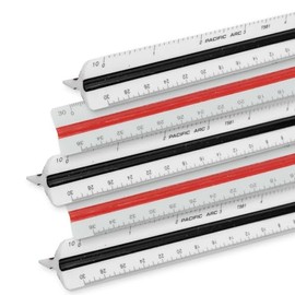 5 Pack - Pacific Arc Engineering Scale Ruler, 6" Scale Ruler for Architectural Designs, Engineering, or Drafting