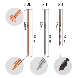 YOTNUS 20 Pcs Copper Nails for Killing Trees, Stumps & Roots - 3.5 Inch Long Come with Steel Nails Drill Nails Enabling the Copper Nails to Drive Into the Stump Without Bending (3.5 Inch, 20 Pcs)