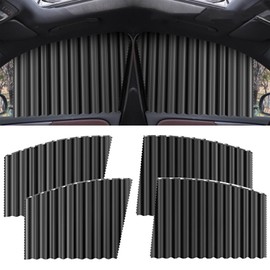 YushengTai Pack of 4 Sun Protection Car, Magnetic Sun Protection, Side Window Blackout, Car Window Blackout for Camping Car Curtain Curtains, Black