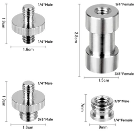 BTtime Camera Screws, 14-Piece Set, 1/4 inch, 3/8 inch, Screw Conversion Adapter, Camera Screw Adapter Set, Compatible with Tripods, Monopods, SLR and Cloud Heads, Fixed Screw Adapter, Photography