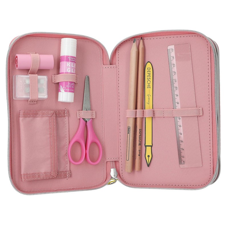 Depesche TOPModel Juicy 13323 Filled 3-Compartment Pencil Case in Dusky