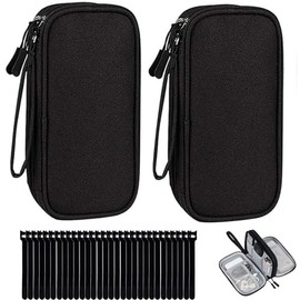 Organizador de Cables Portátil 2 Piezas, Estuche de Viaje Impermeable de Doble Capa para Cables, ...
