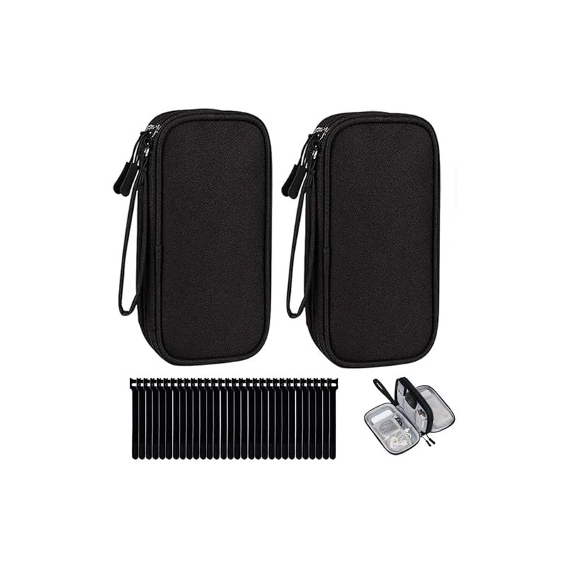 Organizador de Cables Portátil 2 Piezas, Estuche de Viaje Impermeable