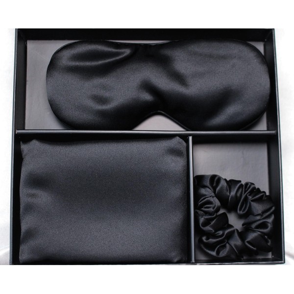 Seleny 100% Mullberry Silk Eye Mask, Pillowcase and Scrunchie Set
