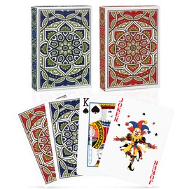 Metsyth Playing Cards 2 Pack, Deck of Cards, Standard Poker Card Set for Adults,Easy Shuffle Unique Design Fun Card for Blackjack,Euchre,Go Fish Card Games (Blue/Red)