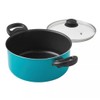 Mainstays 7 Piece Non-Stick Cookware Set Aluminium Teal, Dishwasher Safe