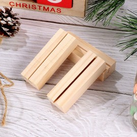 12Pcs Wooden Rectangular Card Holders for Photos, Table Numbers, Memo Notes - Ideal for Weddings, Parties, Home, Office Use