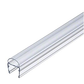 Gordon Glass Universal Clear Polycarbonate U-Channel with Soft Vinyl Bulb Seal for 3/16", 1/4" and 5/16" Shower Door or Panel Glass - 84" Long