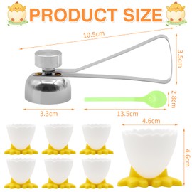 Scettar 7 Pcs Egg Cups Set Novelty Easter Egg,Egg Cups Eggcups with Stainless Steel Easter Egg Cup for Soft Boiled Eggs and Raw Boiled