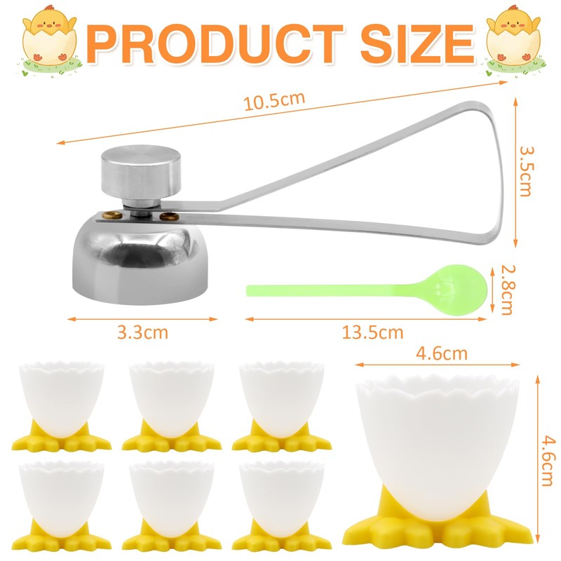 Scettar 7 Pcs Egg Cups Set Novelty Easter Egg,Egg Cups