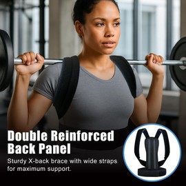 fxsavjot Posture Corrector for Men & Women – Adjustable Back Support Brace with Thickened Shoulder Straps – Comfortable Spine Alignment for Drivers, Office, and Daily Use(S/M)