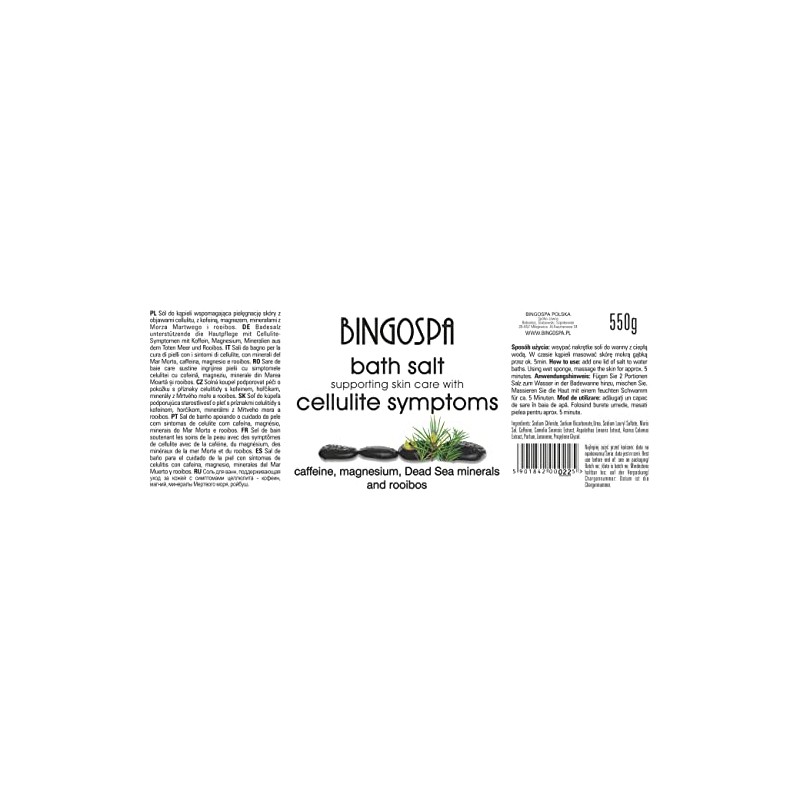 BINGOSPA Bath Salt for Cellulite, Stretch Marks, Muscle Tension with