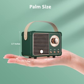 SpringFlora Retro Bluetooth Speaker, Cute Small Bluetooth Speakers Portable Wireless for Indoor Outdoor Vintage Home Office Decor, Perfect for Party Desk Kitchen Hiking Beach Travel Gift Ideas Green