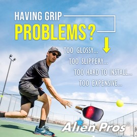 ALIEN PROS Pickleball Overgrip (4-Pack) with Ridges for better Grip control - Precut and Dry Feel Pickleball Grip Tape - Non-slip Pickleball Paddle Grip Tape for High Performance (Ridged Dry, Blue)