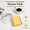 MKLZ Glass Butter Dish with Lid, Clear Cheese Dish with