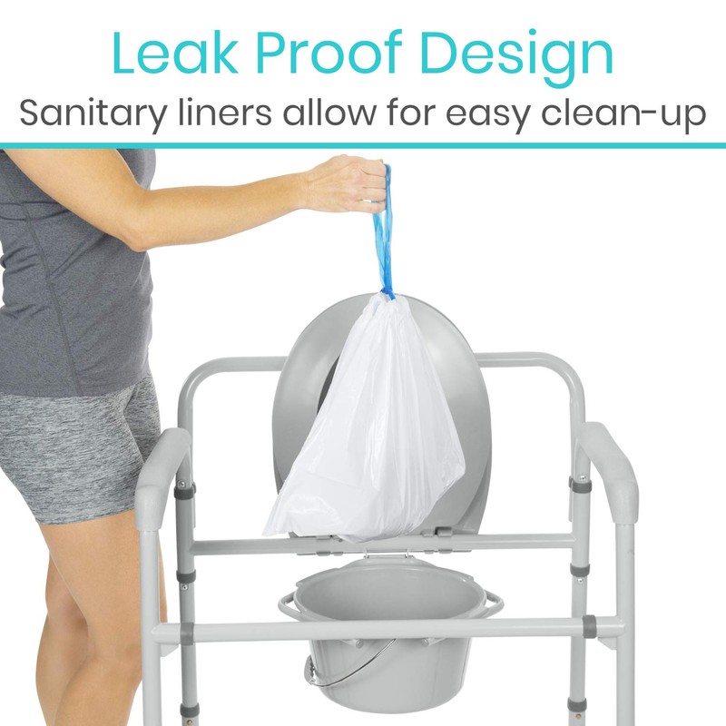 Vive Commode Liners with Absorbent Pads - Portable Toilet Bedside