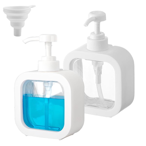 XoeLLe Pack of 2 Plastic Soap Dispensers, 300 ml Shampoo