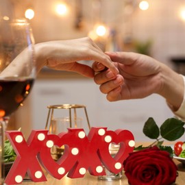 Large XOXO Light Up Sign with Large LED Lights for Valentine Day Decor, Love Sign Letters Light Up Valentine Decorations, Large XOXO Light Up Letters for Wedding, Home, Office