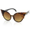 zeroUV Designer Inspired Fashion Eccentric Unique Round Circle Winged Sunglasses