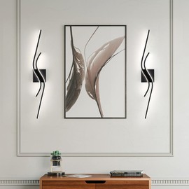 Sovinzert Modern LED Vanity Lights 31.5Inches Modern Bathroom Vanity Light 4000K Black Bathroom Light Fixtures Over Mirror Indoor Led Wall Sconce Lights for Living Room