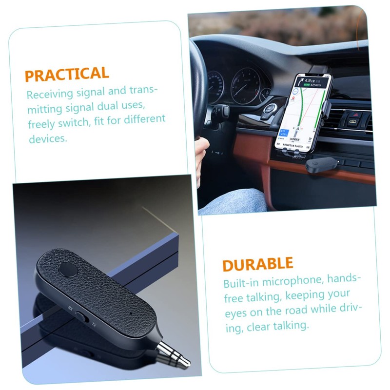 ULTECHNOVO Wireless Aux Audio Receiver Transmitter Built Microphone Compact Easy